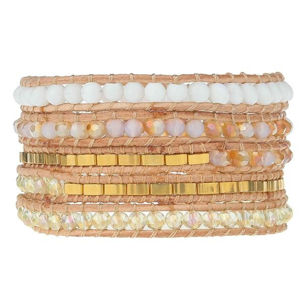 Sunrise Crystals & Pearls with Gold on Natural | Victoria Emerson