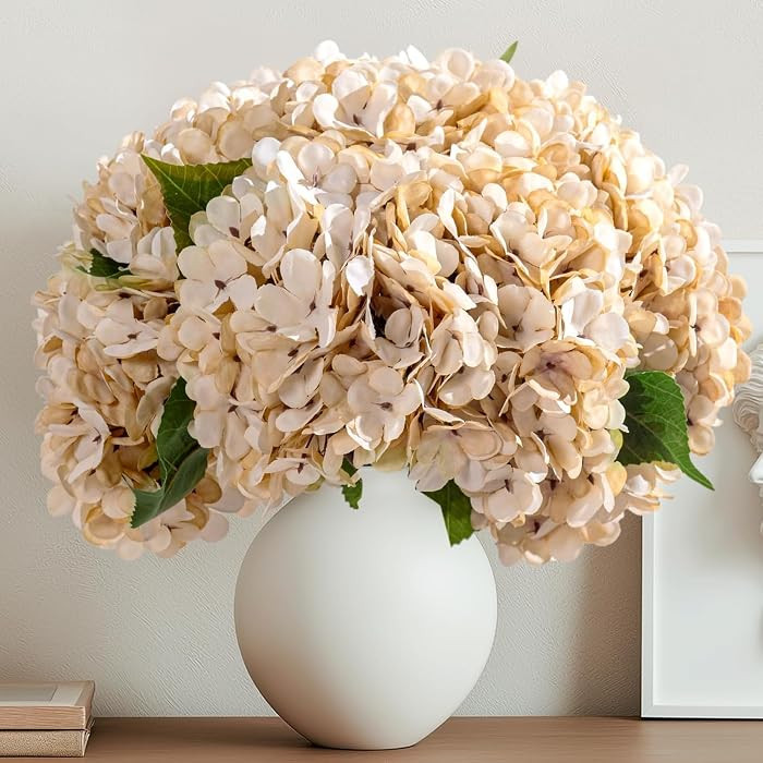 Bailikang 10 Pcs Faux Silk Hydrangea with Stems - Fall Hydrangeas Artificial Flowers Silk Flower ... | Amazon (US)