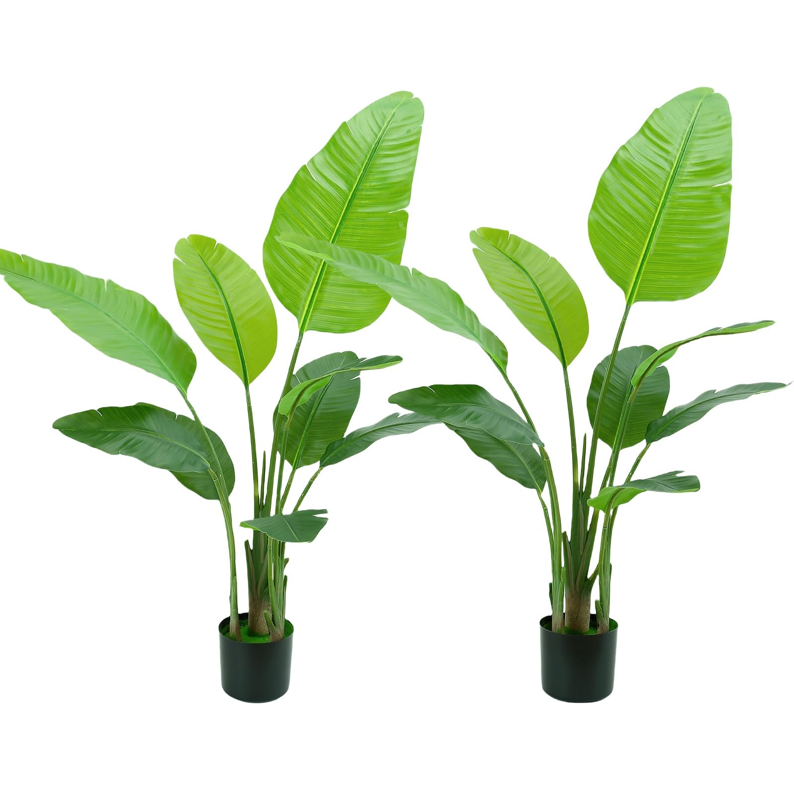 2pcs 4FT Artificial Bird of Paradise Plant, Faux Artificial Trees, Tall Fake Realistic Tree, Home Office Decor Indoor Outdoor Modern Decoration | Amazon (US)