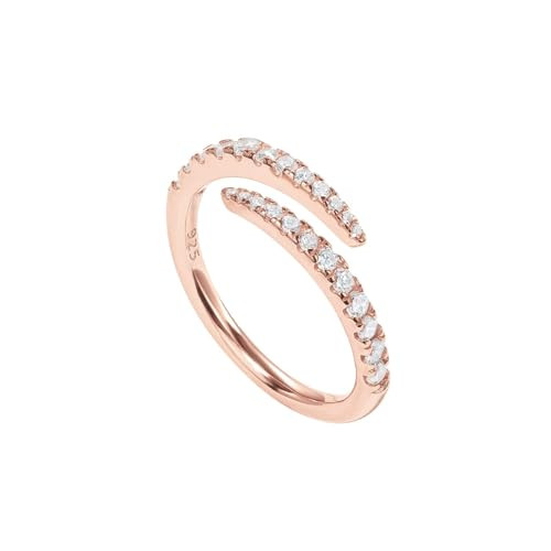 PAVOI 14K Gold Plated Cubic Zirconia Open Twist Eternity Band Rose Gold for Women Size 8 | Amazon (US)