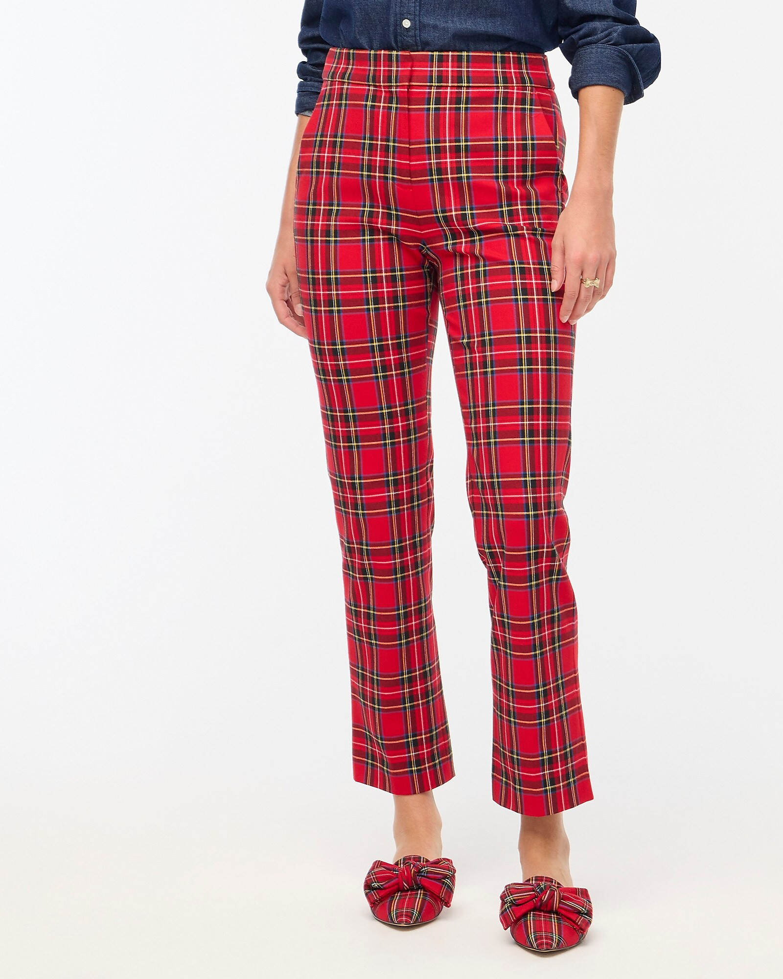 Tartan cropped straight pant | J.Crew Factory