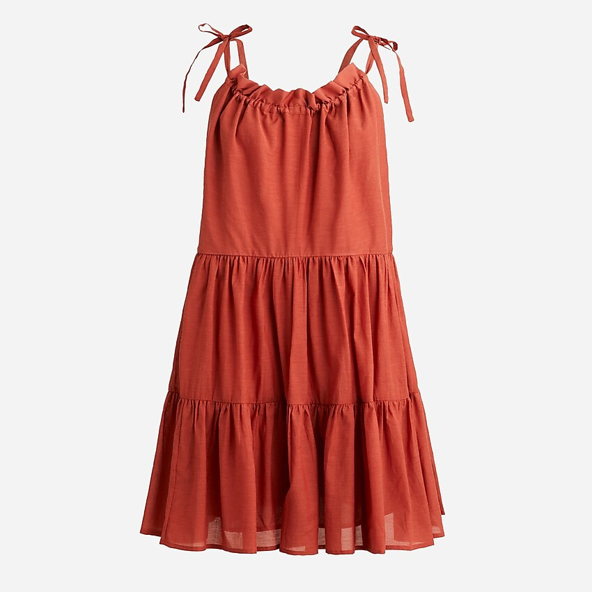 Tie-shoulder tiered mini dress | J. Crew US