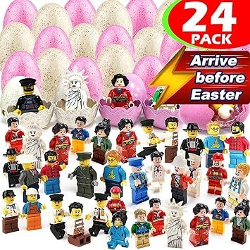 Joyork 24 Pcs Filled Easter Eggs+24Pcs Mini Community People - Prefilled Plastic Easter Eggs with... | Amazon (US)