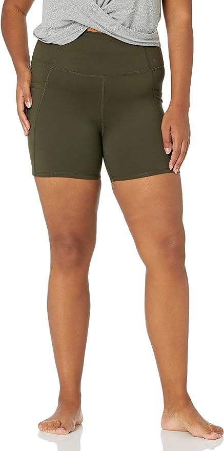 Core 10 Women's All Day Comfort Slim-Fit High-Waist Side-Pocket Booty Yoga Short | Amazon (US)