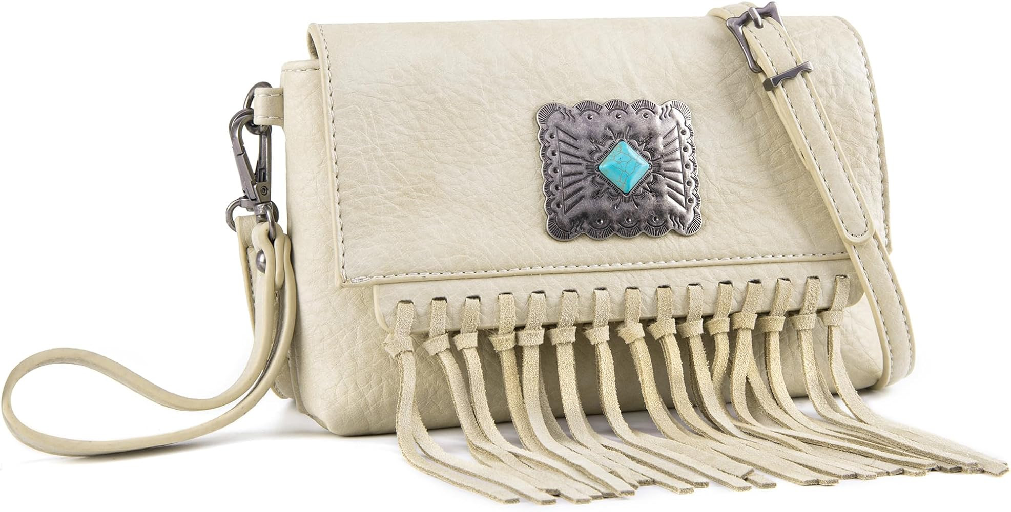 Wrangler Fringe Crossbody Bag for Women Western Concho Purses and Handbags | Amazon (US)