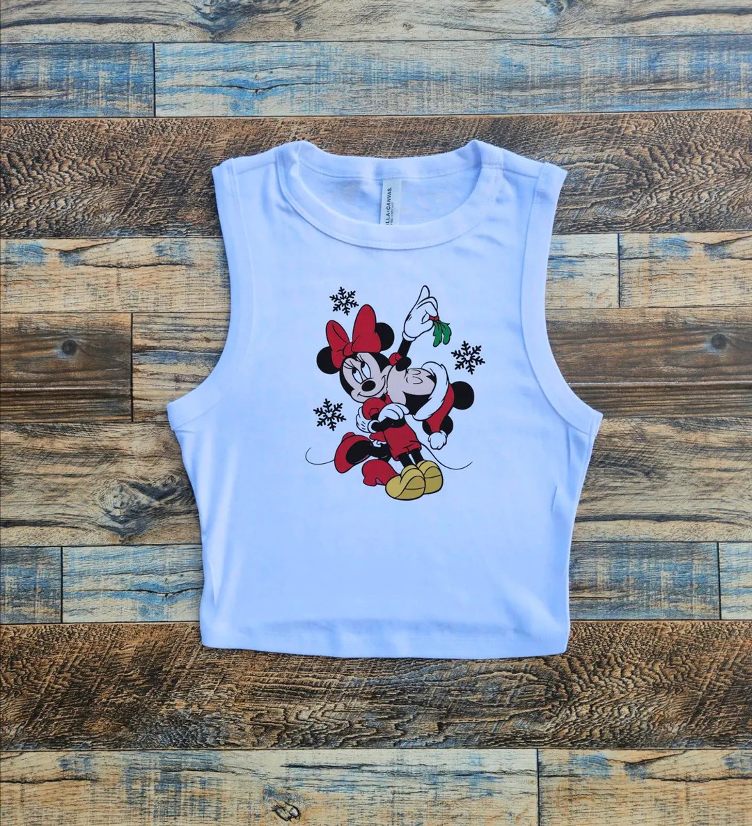 Mickey Mistletoe Minnie Crop, Mickey Kissing Christmas Baby Tee, Holiday Mickey Minnie Crop, Snow... | Etsy (US)