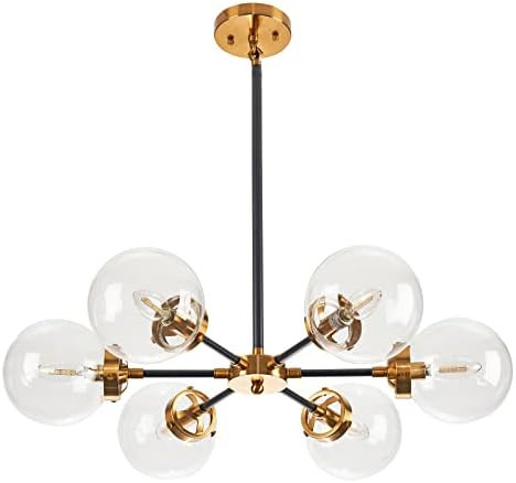 Groplanner Sputnik Chandelier, Mid Century Pendant Lighting, Glass Global Ceiling Mount Pendent L... | Amazon (US)