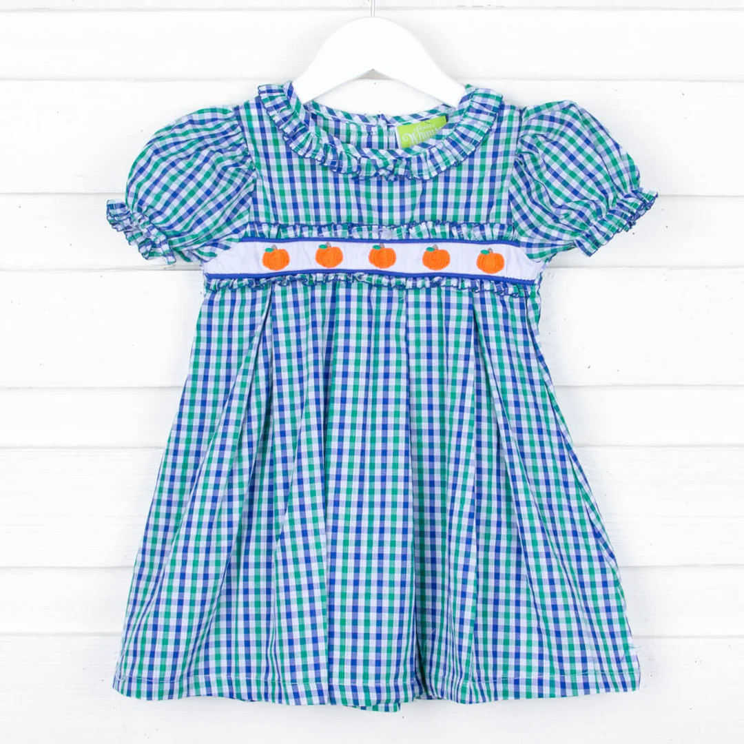 Hello Pumpkin Smocked Bishop Dress | Classic Whimsy