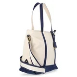 Free Assembly Women's Medium Canvas Tote, Natural/Navy | Walmart (US)