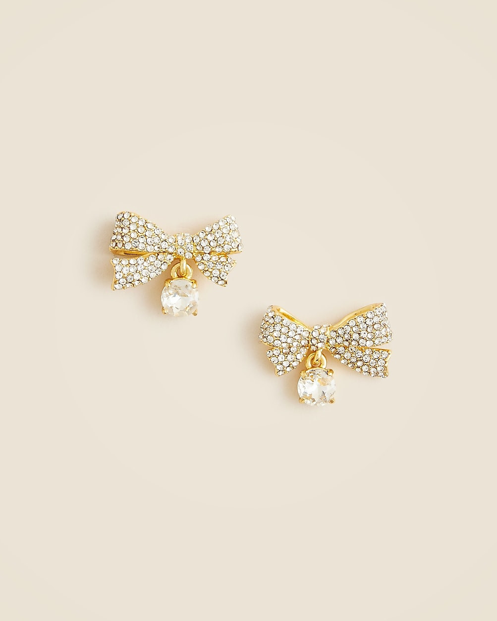 Pavé bow drop earrings | J. Crew US