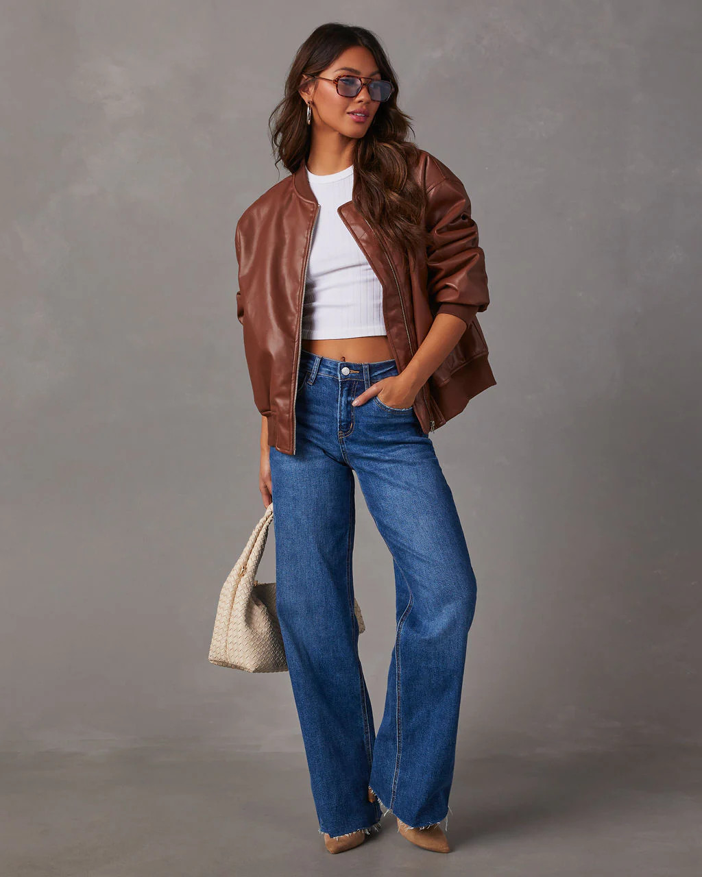 Domingo Faux Leather Zip Bomber Jacket | VICI