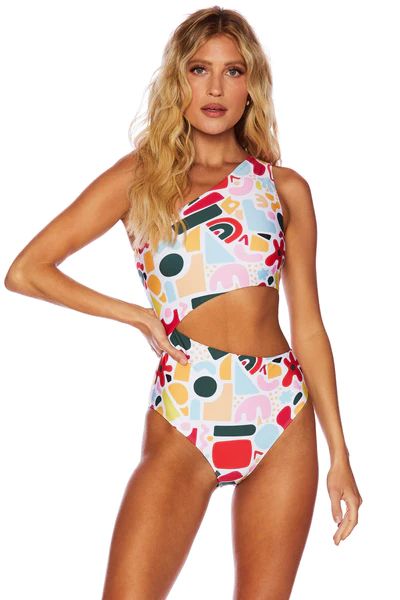 Celine One Piece Vibrant Abstract Shapes | Beach Riot