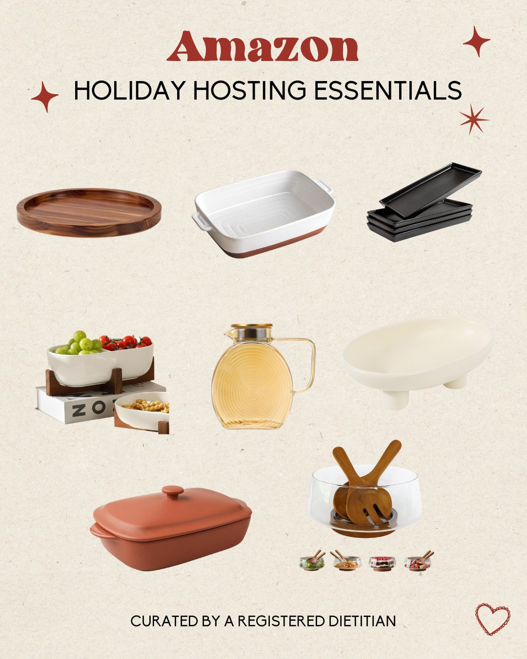 Just a few of my favorite hosting/serveware essentials from Amazon. I have all of these and can vouch for the quality! 

 

#LTKHoliday #LTKfoodie #LTKHome