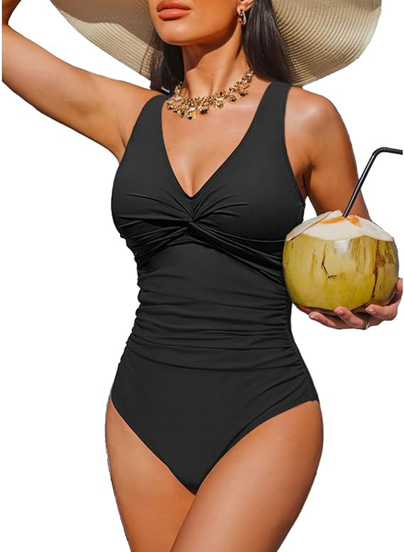 Holipick Women Tummy Control One Piece Swimsuit - Push Up Bathing Suit Full Coverage Slimming Swi... | Amazon (US)