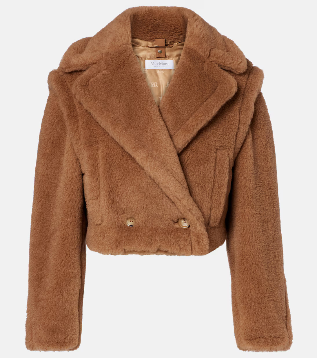 Santos cropped camel hair and silk jacket | Mytheresa (INTL)