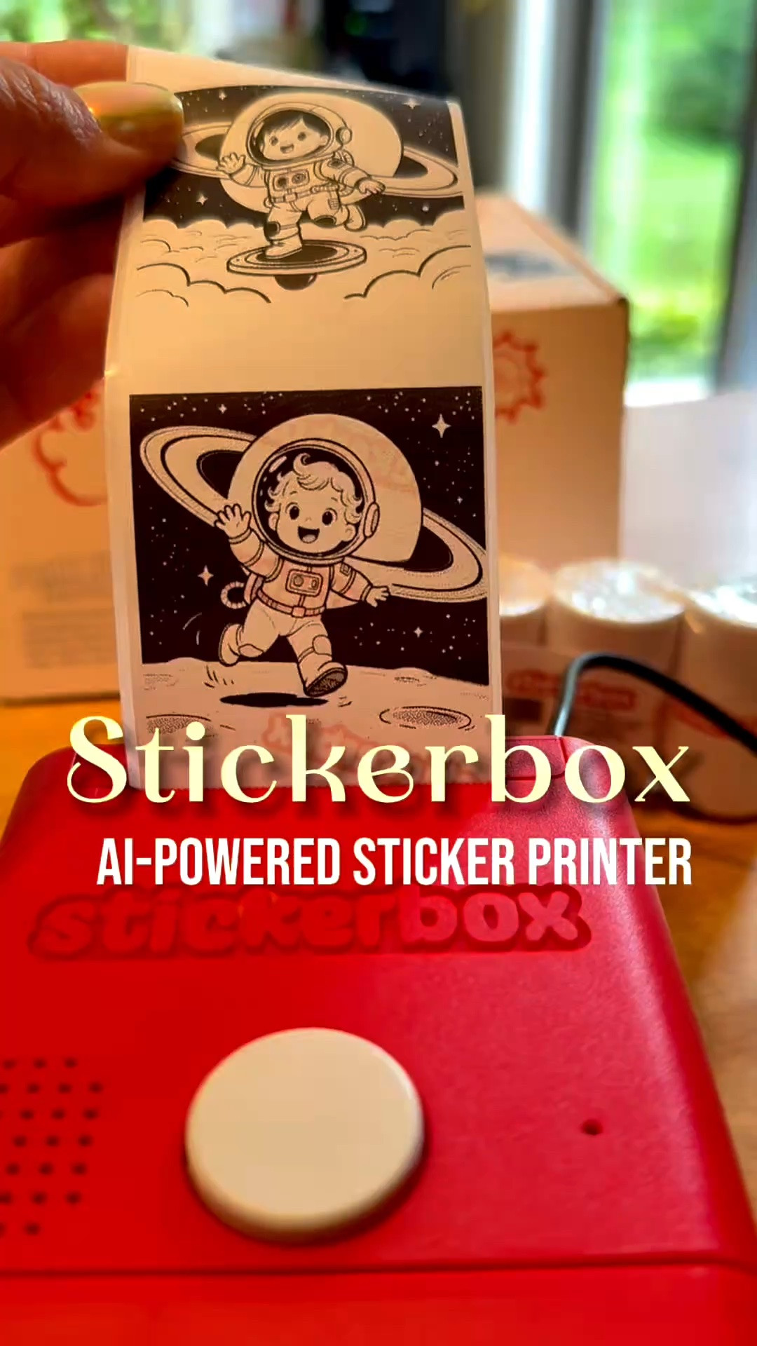 I had to test how specific Stickerbox could get 😂
I asked it to make a blonde baby girl astronaut landing on Saturn 🚀🪐 and then immediately followed that with a pickle flying through the blue sky 🥒😂
Stickerbox is a voice-powered AI sticker printer that turns kids’ ideas into actual stickers in seconds. They say what they’re imagining, watch it print, then color, peel and stick it wherever they want.
I love the idea of using AI this way — it takes something kids are already fascinated by and turns it into a hands-on, screen-free creative activity.
This would be such a fun one for summer, rainy days, travel or just when they’ve used up every other activity in the house 😂 Put this on the kids’ Christmas list to Santa 🎅🏼 
Stickerbox, AI sticker printer, AI toys for kids, kids creative toys, screen-free activities for kids, summer activities for kids, kids craft activities, kids art projects, imaginative play, STEM toys for kids, voice-powered toys 
#stickerbox @Stickerbox

#LTKKids #LTKmomlife #LTKSeasonal