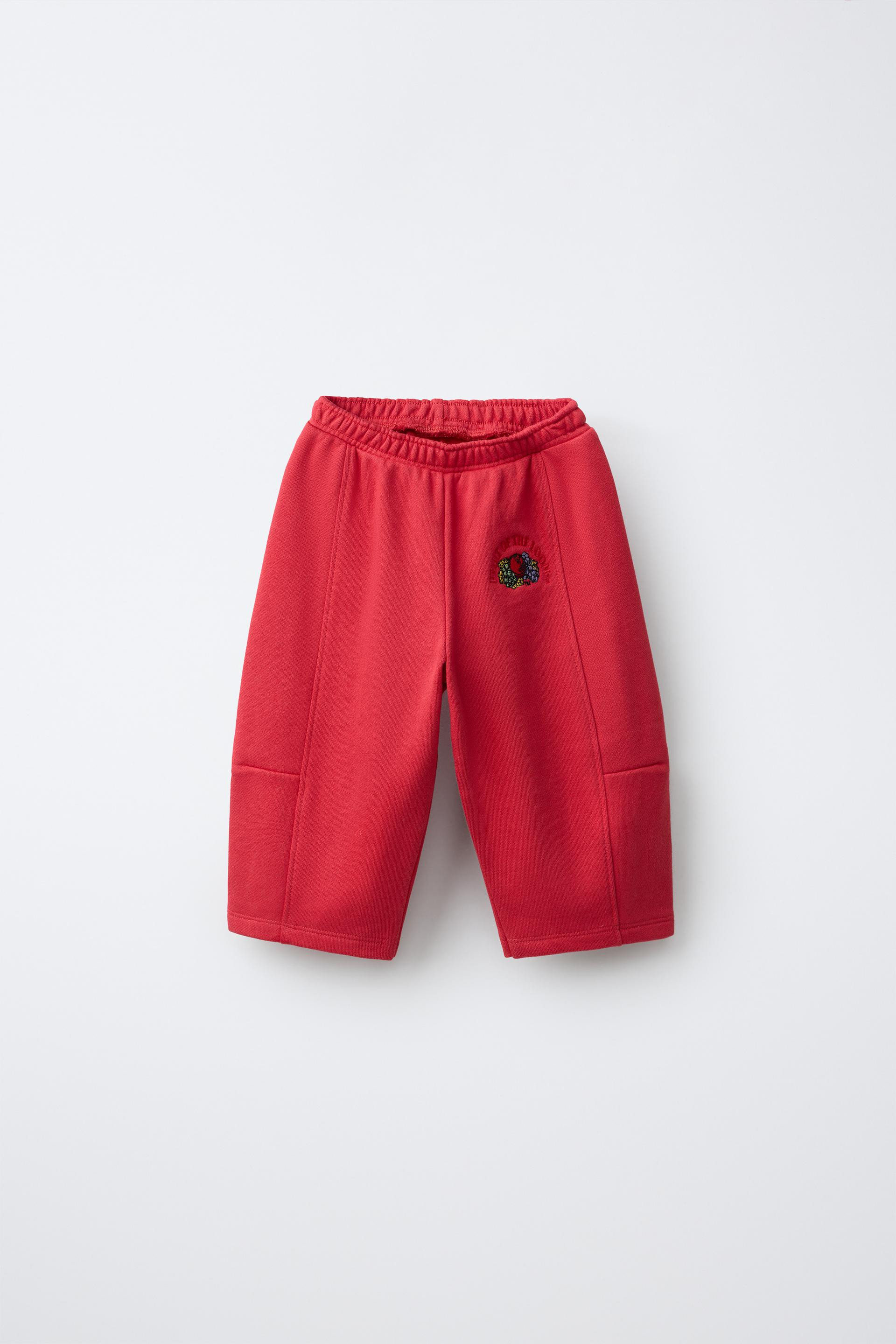 Zara - Fruit Of The Loom Embroidered Balloon Fleece Pants - Dark Red - 12-18 Months (33,9 Inches) - Kids | Zara US