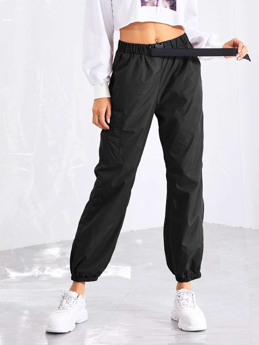 Pocket Side Drawstring Waist Utility Pants | SHEIN