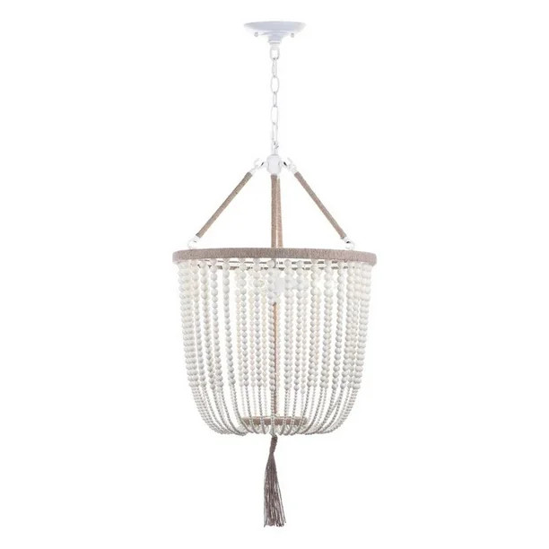 Safavieh Angie 3 Light 18 In. Dia. Beaded Pendant, Cream - Walmart.com | Walmart (US)