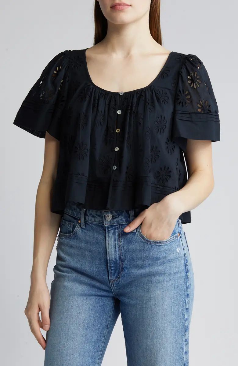 Rails Bambina Cotton Eyelet Trapeze Top | Nordstrom | Nordstrom