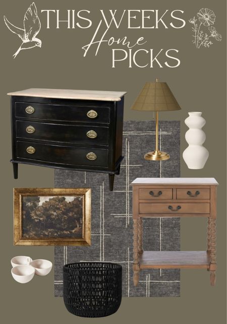 Dressers
Vases
Nightstands
End tables 
Snack fish
Lighting
Area Rugs
Baskets
Home Finds
Deals of the week

#LTKstyletip #LTKhome