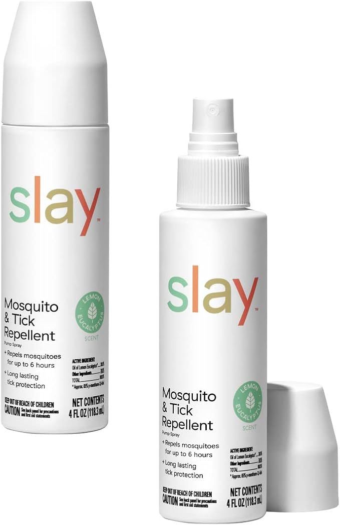 Slay Mosquito & Tick Repellent Pump Spray - Naturally-Based Active Ingredient, DEET Alternative, ... | Amazon (US)