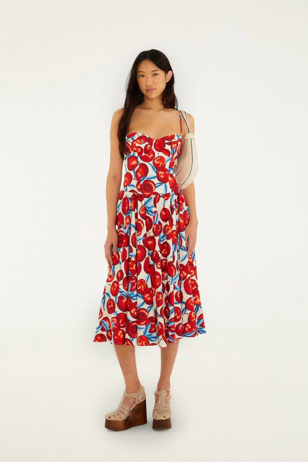 Cherry Blossom Sleeveless Lenzing Ecovero Euroflax Midi Dress | FARM Rio | FarmRio (US)
