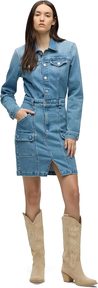 HUDSON Women's Cargo Long Sleeve Denim Reconstructed Dress | Amazon (US)