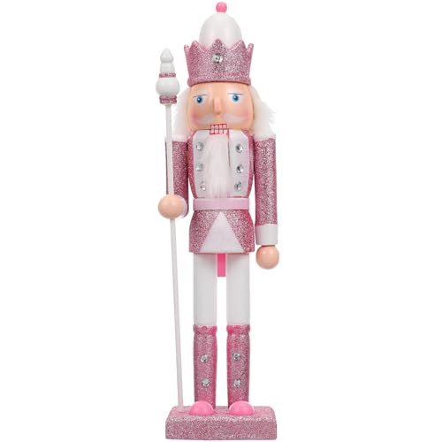 VOSAREA Christmas Nutcracker Ornament - Pink Soldier Nutcracker Glitter for Xmas Indoor Tabletop Desktop Fireplace Home Farmhouse Ornaments (31CM) | Amazon (US)