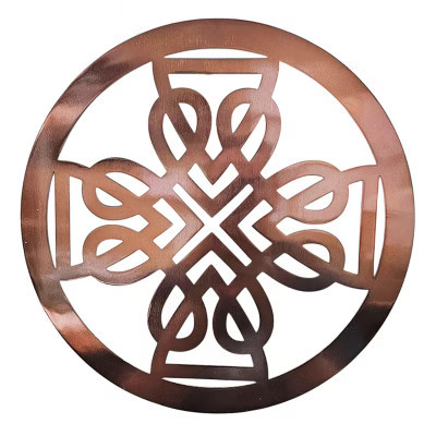 Slickblue Decorative Celtic Wall Art – Irish Steel Shamrock or Cross Design, 12", Rose Gold, Celtic Cross | Target