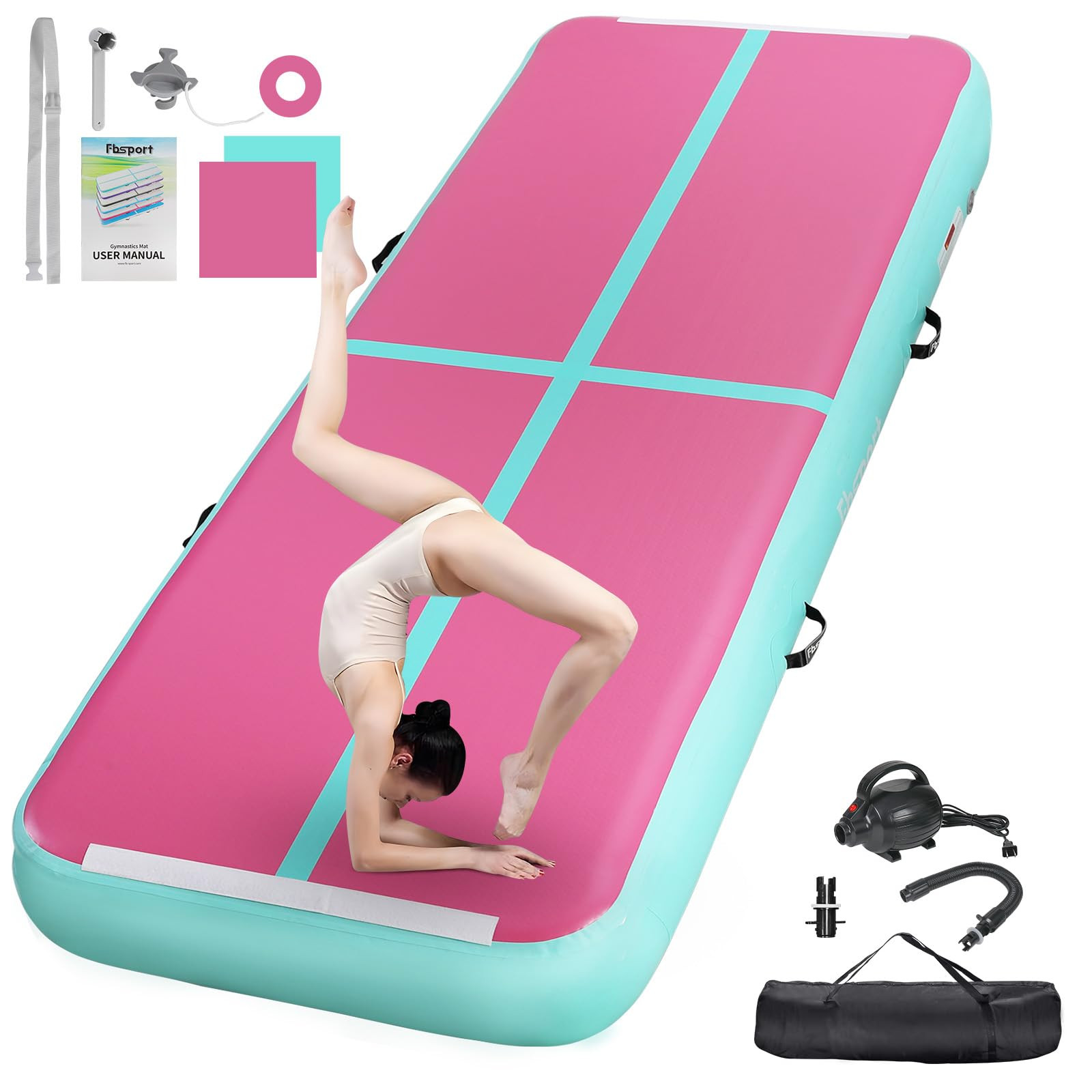 FBSPORT Inflatable Air Gymnastics Mat Training Mats 4/8 inches Thickness Gymnastics Tracks for Ho... | Amazon (US)