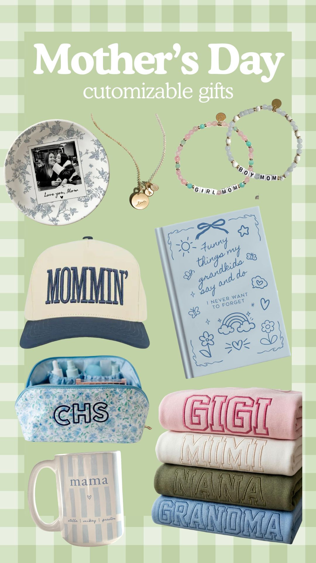 Mother's Day customizable gifts! I love these embroidered sweatshirts and personalized beauty bags. 

 #LTKMothersDay #LTKselfcare #LTKSeasonal