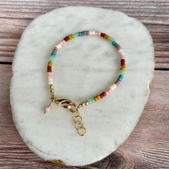Quill and Goose 14K Gold Filled Bracelet - Mini Vintage Rainbow | The Baby Cubby | The Baby Cubby
