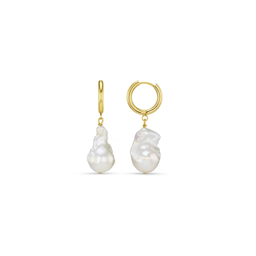 LUXE Statement Pearl Drop Hoop Earrings | Orelia