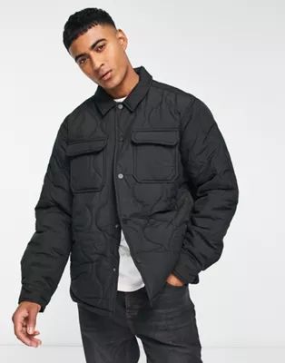 New Look Quilted Jacket in Black | ASOS (Global)