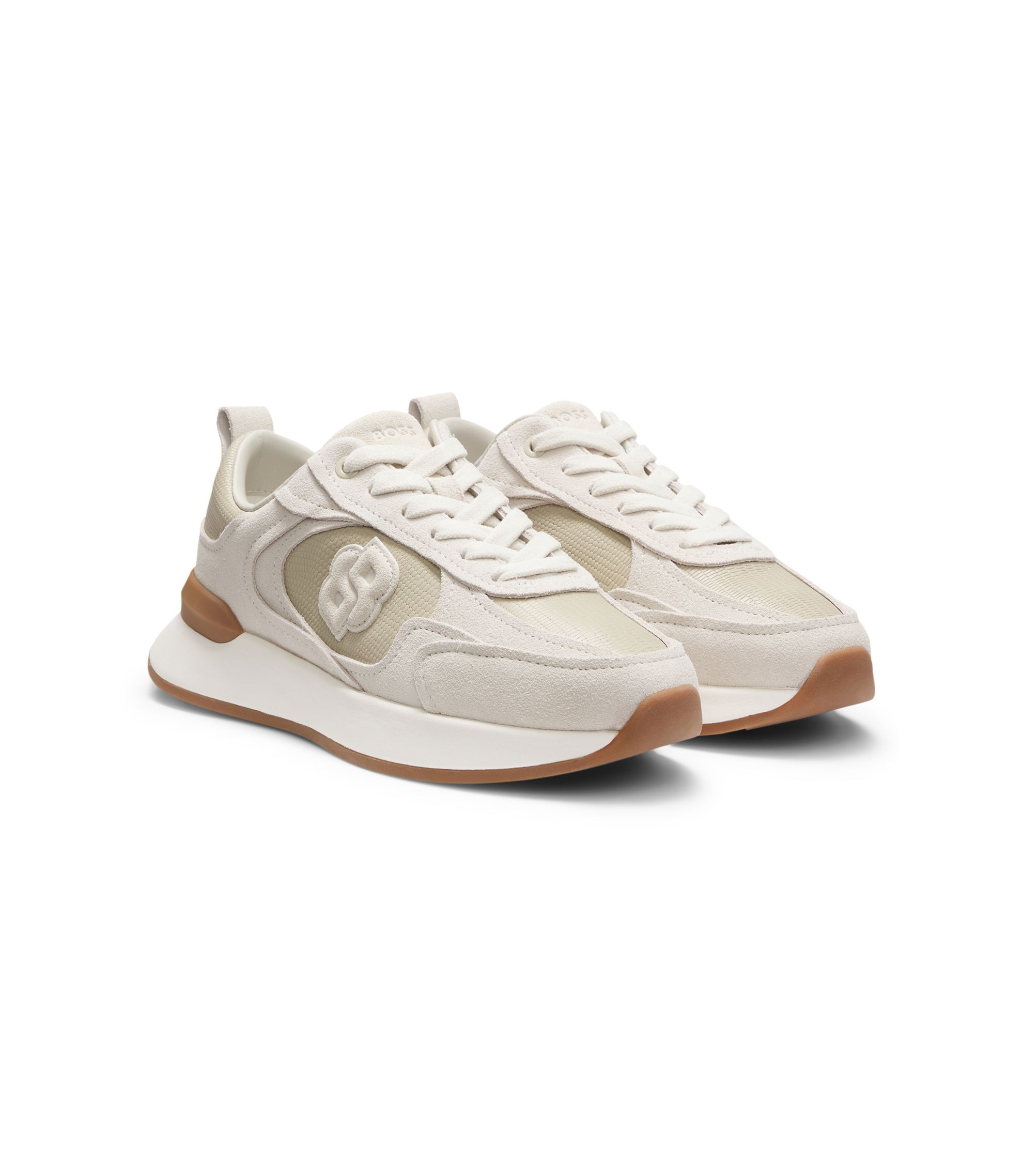 Sneakers aus Veloursleder und Kunstleder mit Eidechsen-Print | Hugo Boss DE