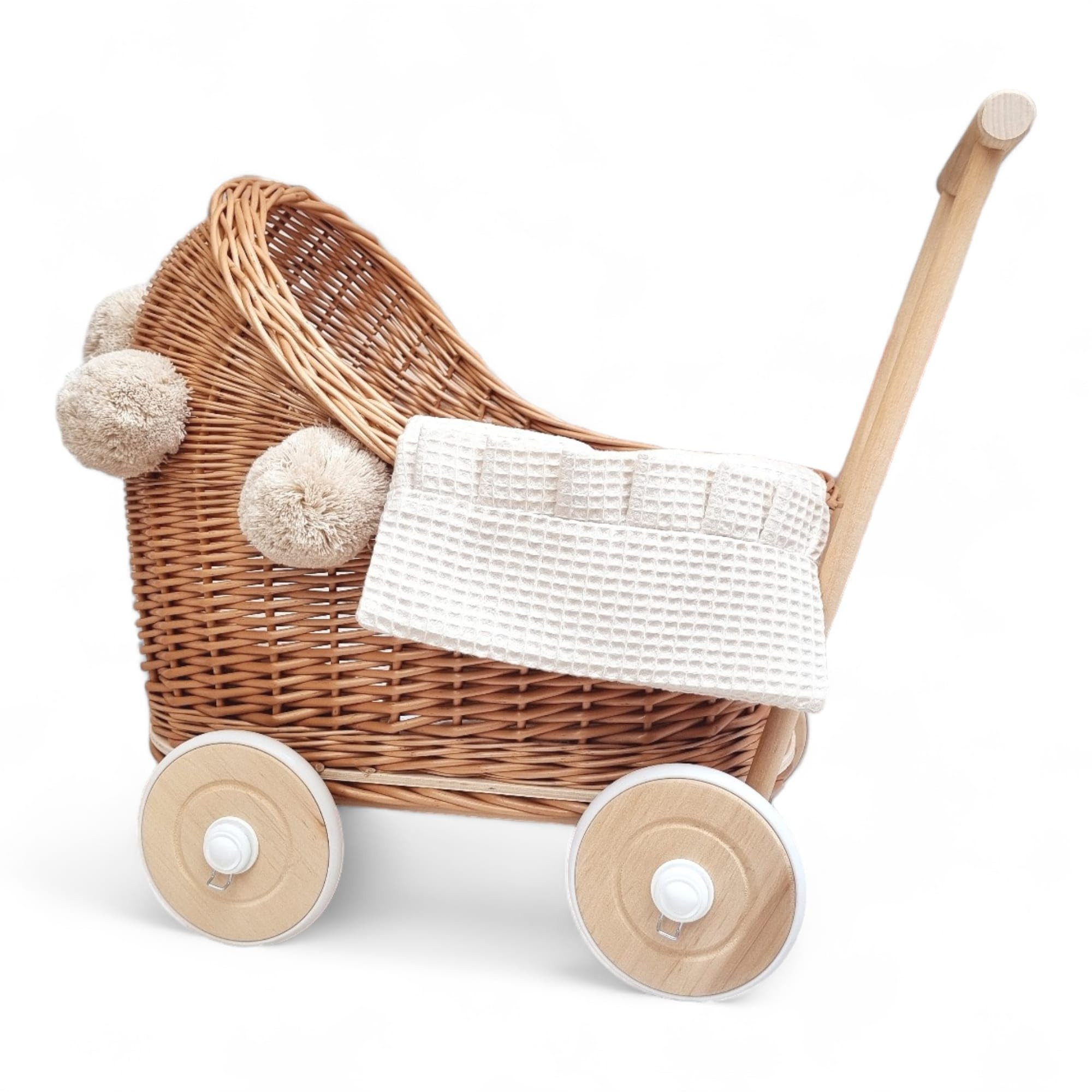 Natural Rattan Doll Stroller - Hand Made in Europe - Fits 17" Dolls & Plush Toys - Wicker Doll Pr... | Amazon (US)