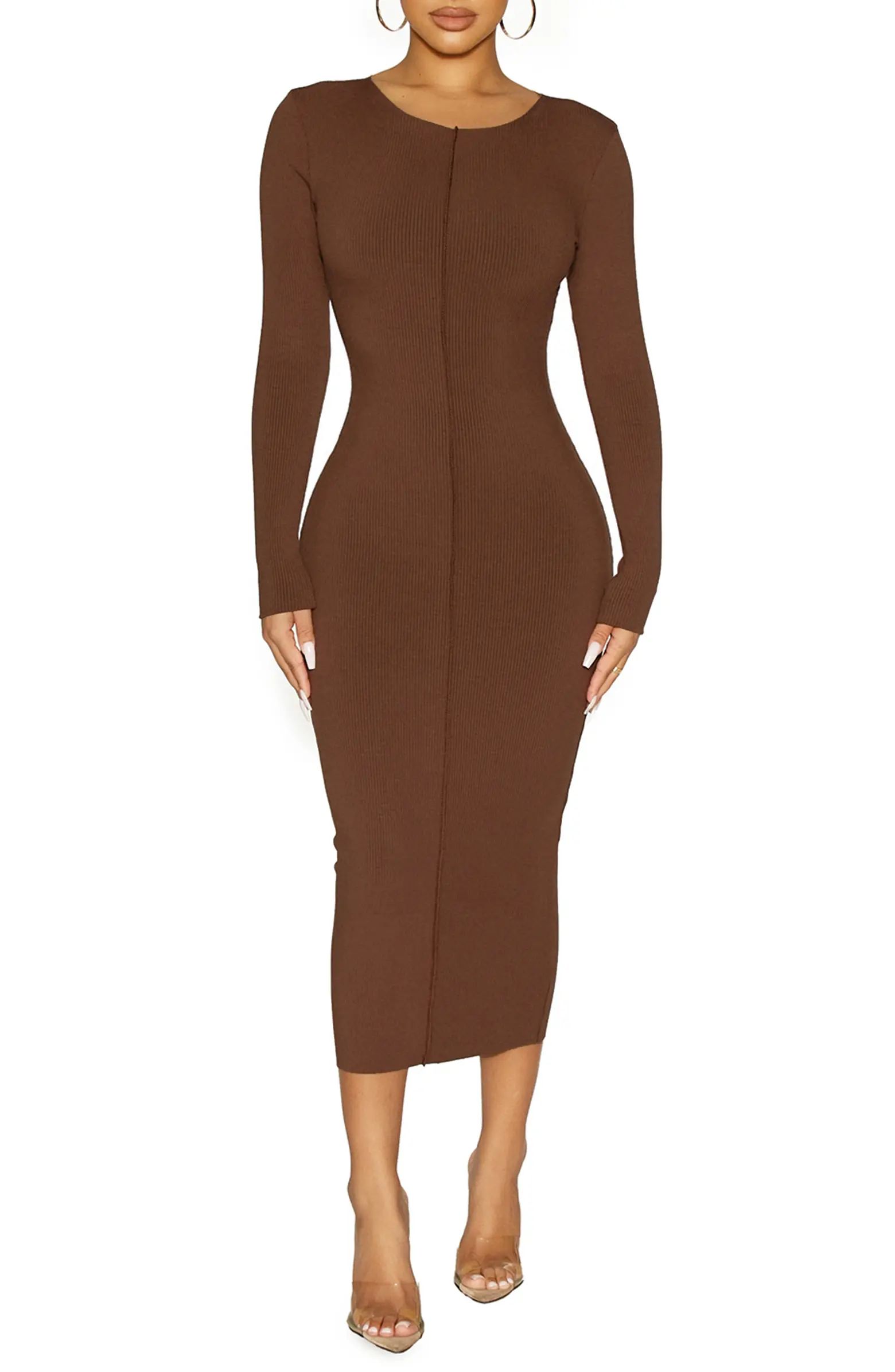 Naked Wardrobe Snatched Me In Long Sleeve Body-Con Dress | Nordstrom | Nordstrom Canada