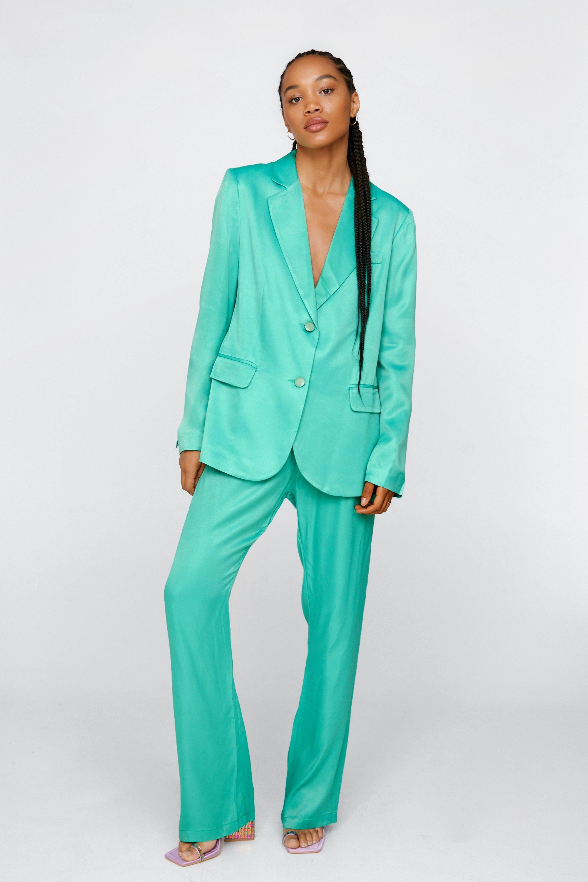 Womens Tailored Blazer and Pants Set - Blue - XL | Nasty Gal (US)