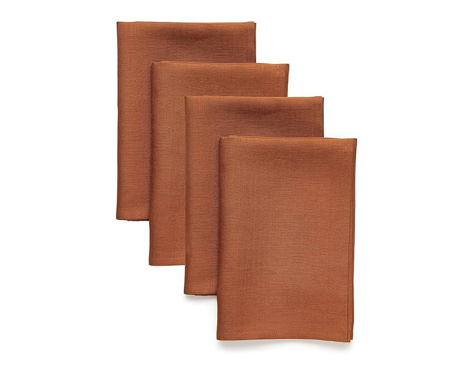 Solino Home Linen Cloth Napkins Set of 4-100% Pure Linen Cinnamon Dinner Napkins 20 x 20 Inch for... | Amazon (US)