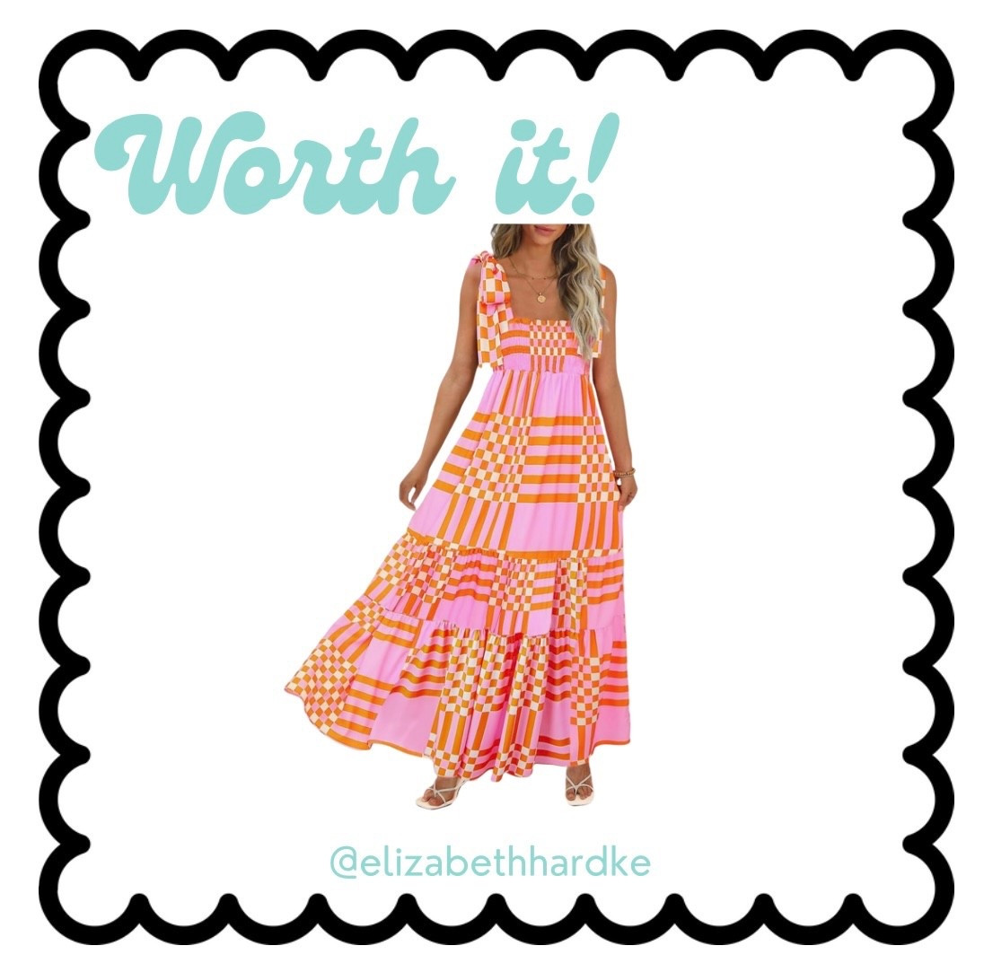 The cutest, most comfortable, breathable, flattering maxi toe strap dress for summer vacation, travel, beach, date night, or girls trip! And it has pockets! Love the bright orange and pink stripes and checkerboard print!

#LTKStyleTip #LTKSummerEdit #LTKTravel