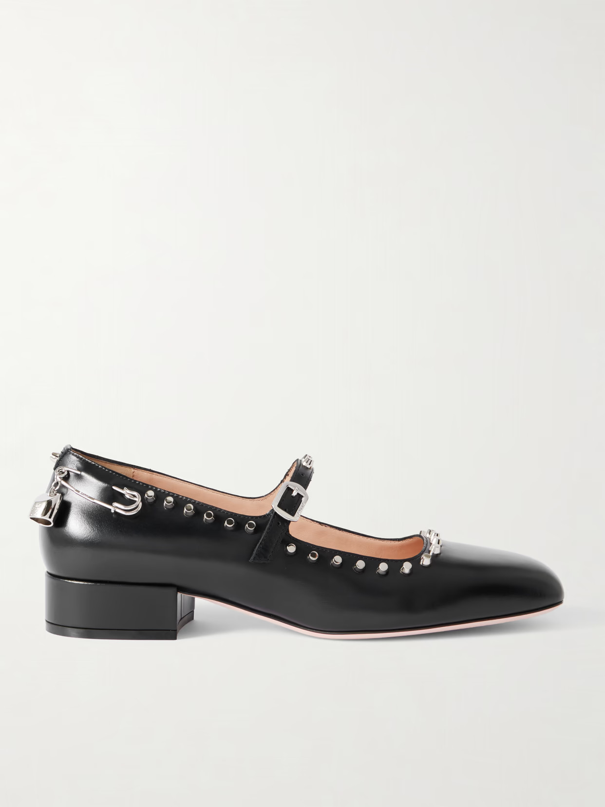 BALLY - Belkys Embellished Studded Leather Mary Jane Pumps - Black - IT40 | NET-A-PORTER APAC