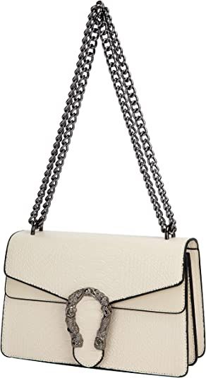 Crossbody Shoulder Evening Bag for Women - Snake Printed Leather Messenger Bag Chain Strap Clutch... | Amazon (US)