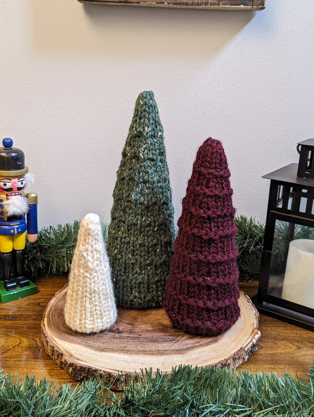 Large Knit Tree, Knit Christmas Tree, 12" Knit Tree, Knit Tree Decoration - Etsy | Etsy (US)