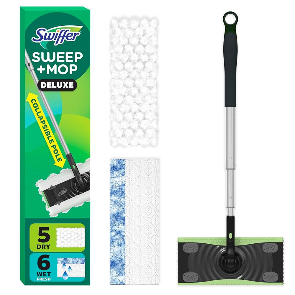 Swiffer Sweep & Mop Deluxe 2-in-1 Floor Mopping and Sweeping Kit, Multi-Surface Kit for Floor Cle... | Amazon (US)