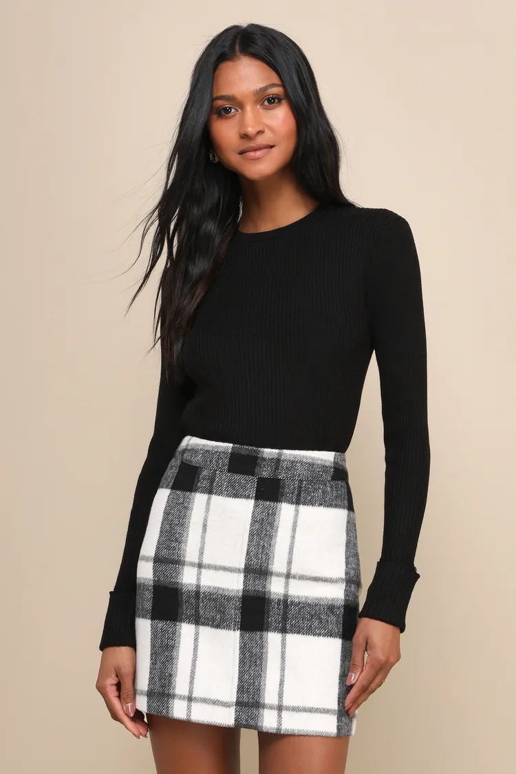 Karlee Black Ribbed Knit Long Sleeve Sweater Top | Lulus