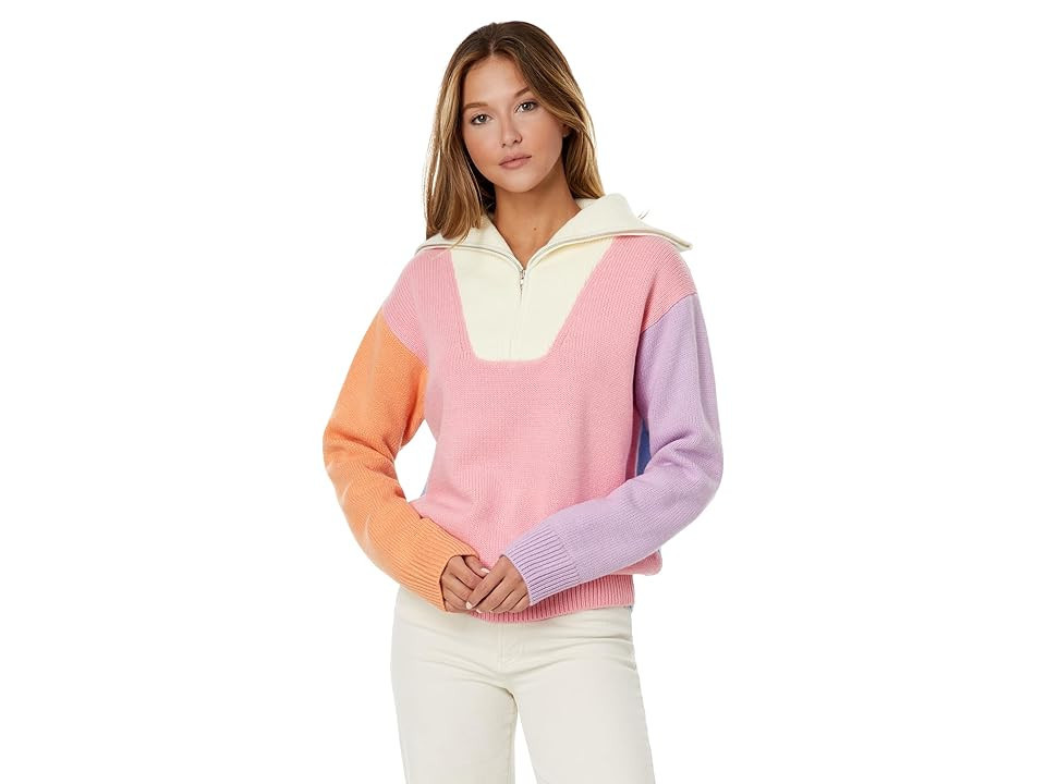 English Factory Color-Block Zip Pullover Sweater (Multi) Women's Clothing | Zappos