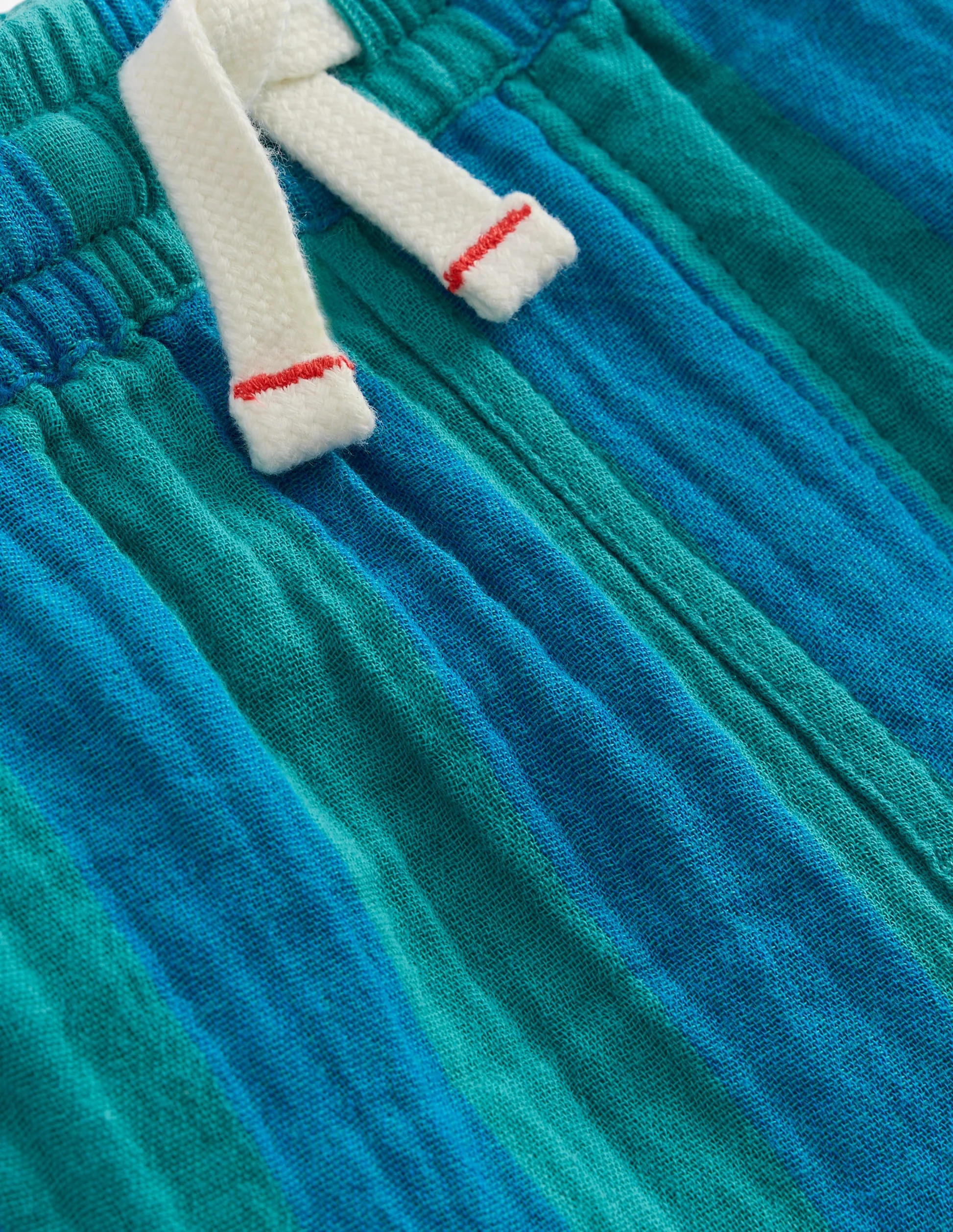 Double Cloth Shorts-Green and Blue Stripe | Boden (US)