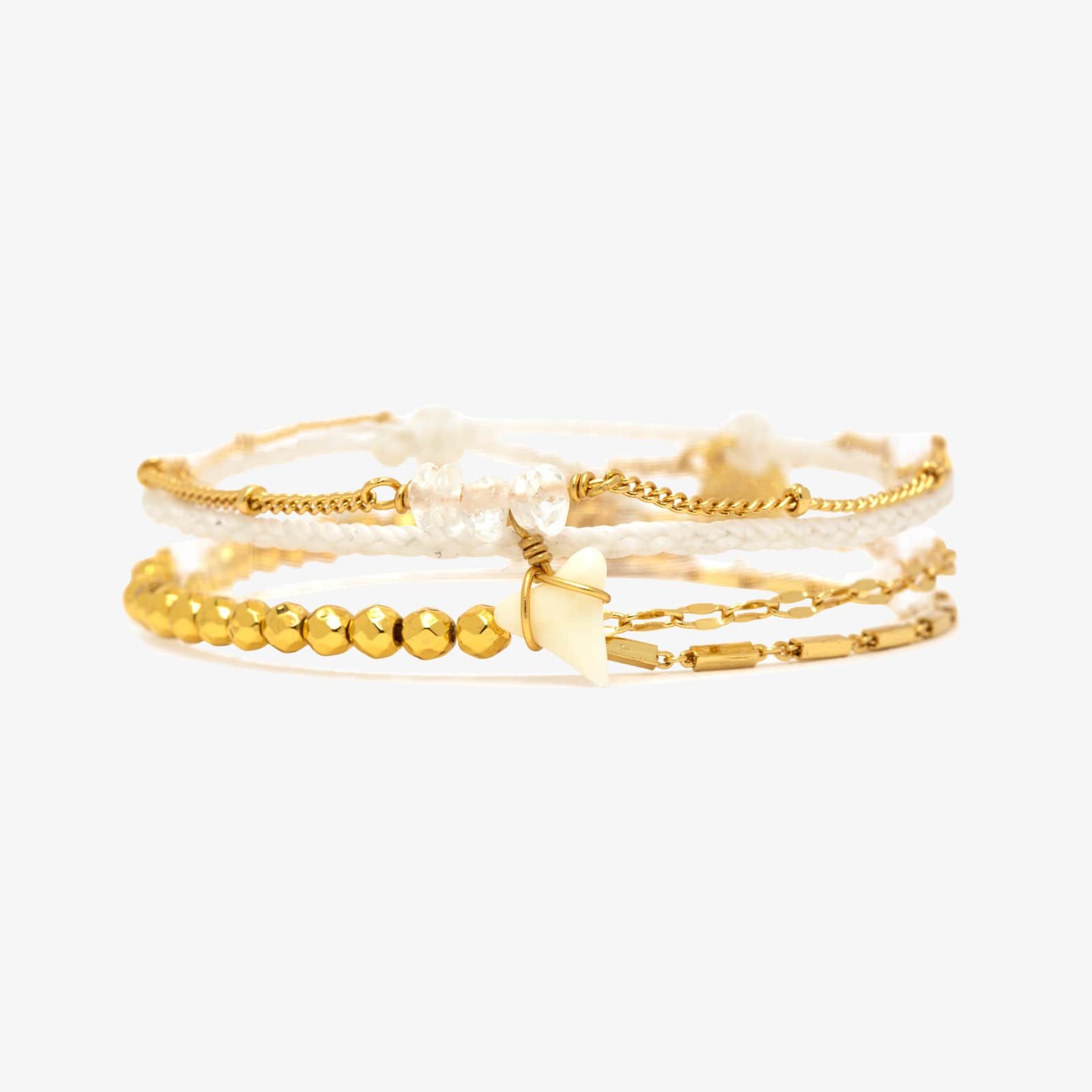 Gold Shark Tooth Style Pack | Pura Vida Bracelets