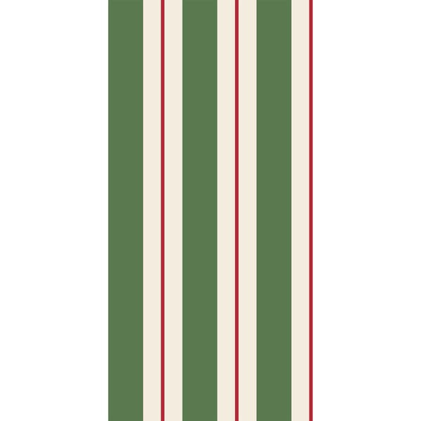 Green & Red Awning Stripe Guest Napkin, Multi | Maisonette